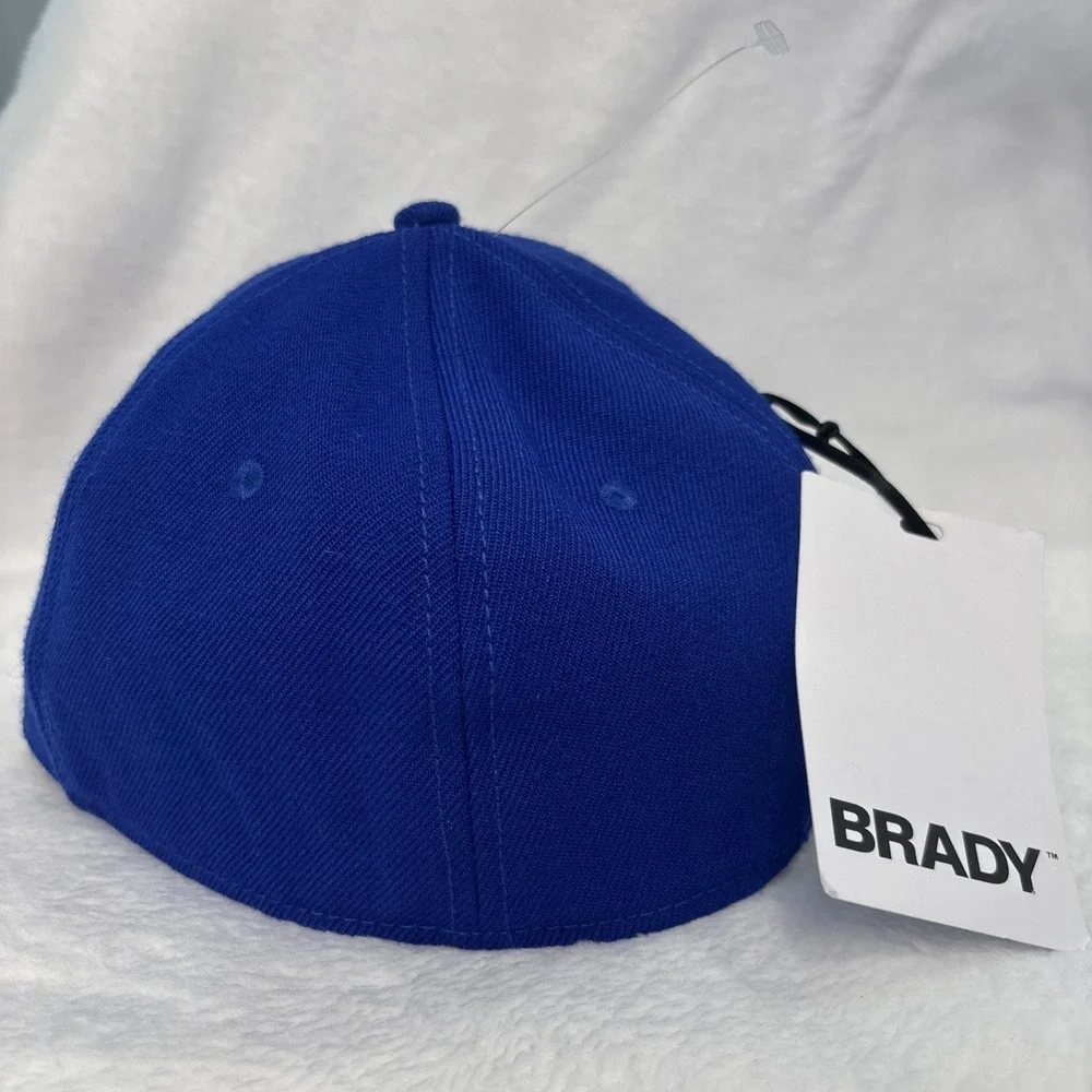 NWT Tom Brady Brand Mens Fitted Hat Cap Blue 57 cm‎ 100% Wool ~ Nice & Fast Ship